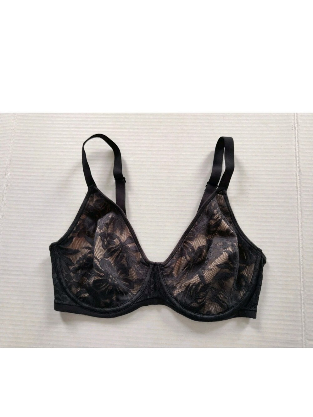 Bali Breathe Cotton Modal Lace Convertible Strap Underwire Bra 34D Black DF7590
